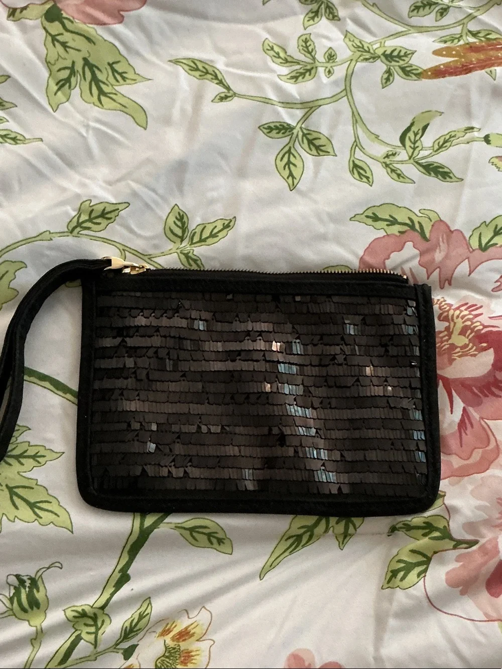 Black Sequin Wristlet Clutch - Unbranded